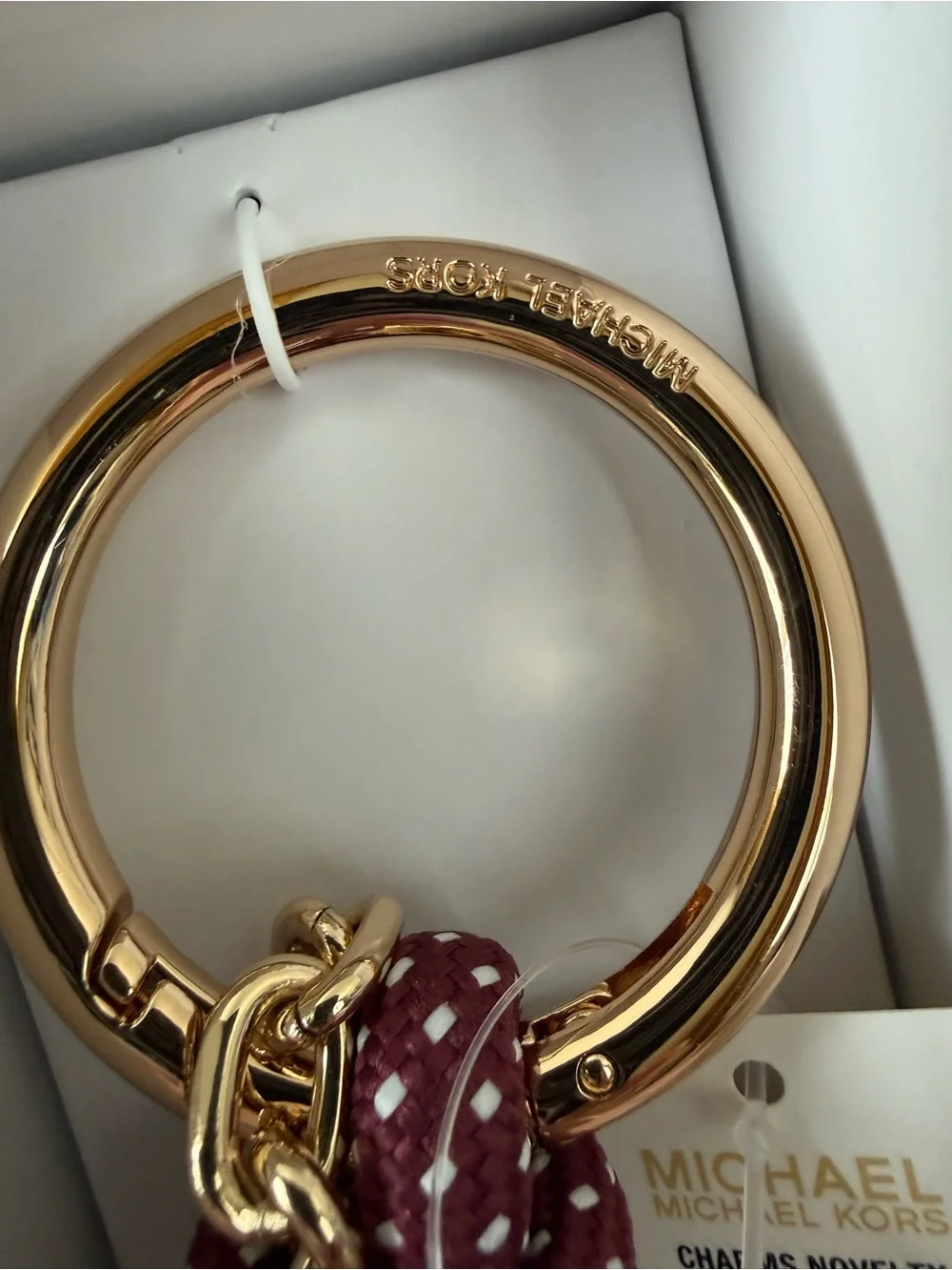 Michael Kors | Burgundy & White Rope Bag Charm/Key Chain